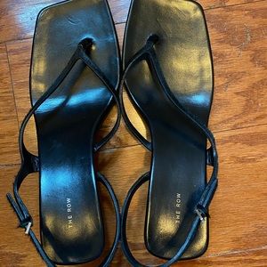 The Row “Constance” pony hair kitten heel